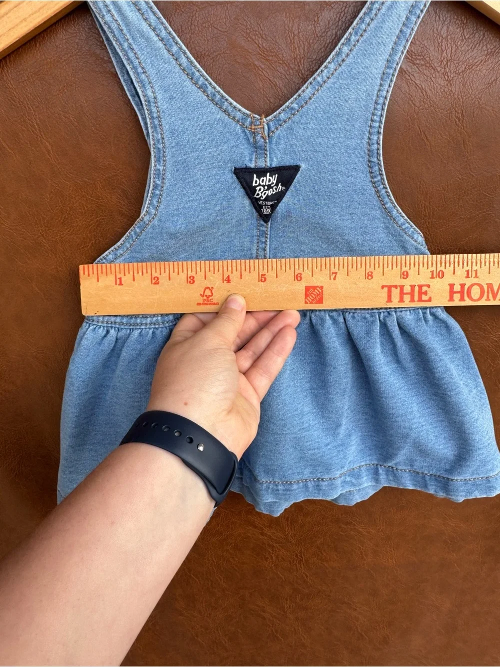 Baby B’gosh Denim Pinafore Dress 12M Heart Bib Overall Jumper